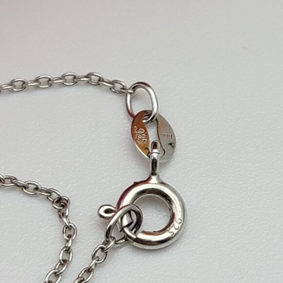 Jenna Name Plate Necklace 17 Inch Vintage Signed F 925 Sterling Silver - Picture 3 of 5